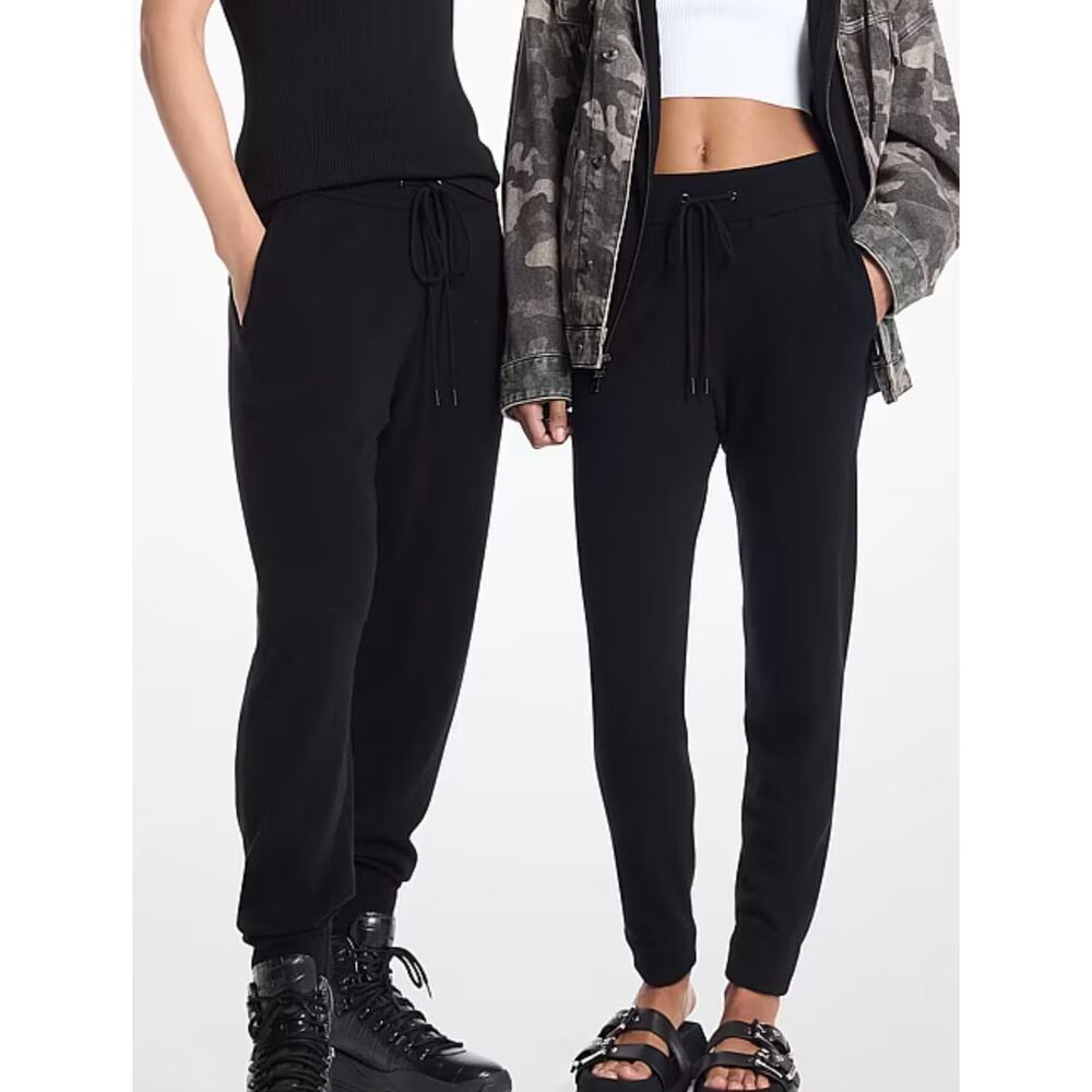Michael Kors Women's Wool and Cashmere Blend Joggers Black Medium